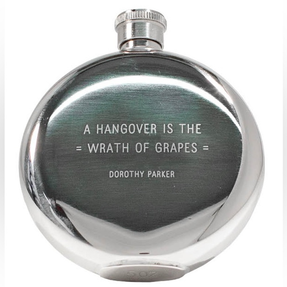 Izola A HANGOVER IS THE WRATH OF GRAPES Stainless Steel 5oz Flask